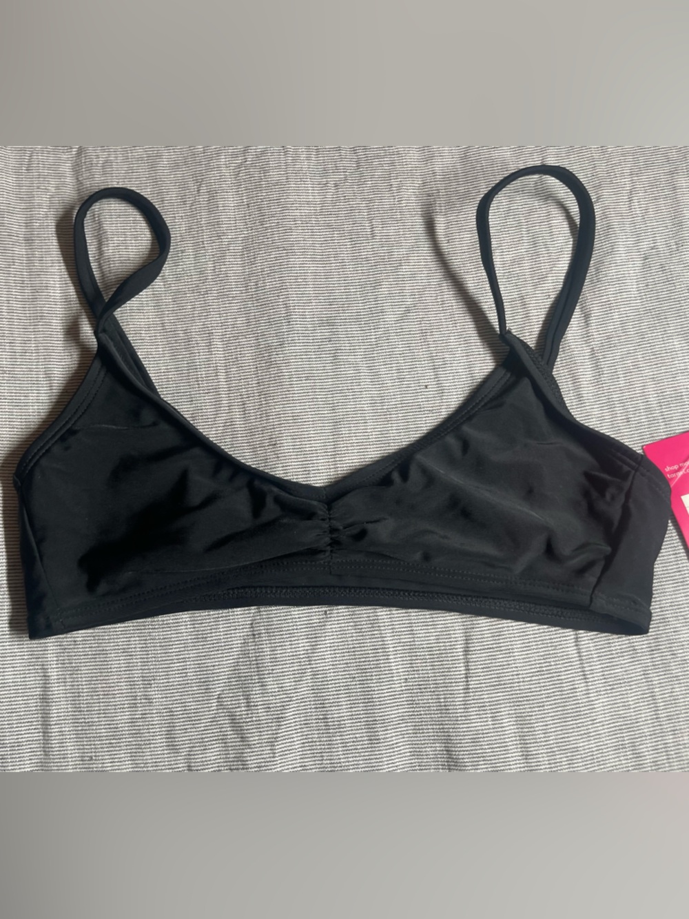 Juniors Basic Black Bikini Top Small